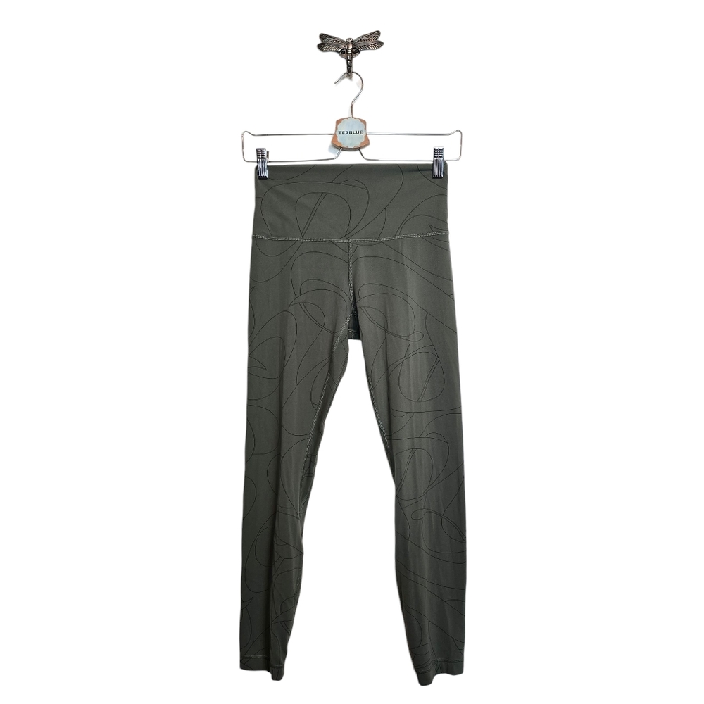 Lululemon Align High-Rise Pant 25" Size 6 Scripted Yogo Army Green - Dark Olive - Picture 2 of 13